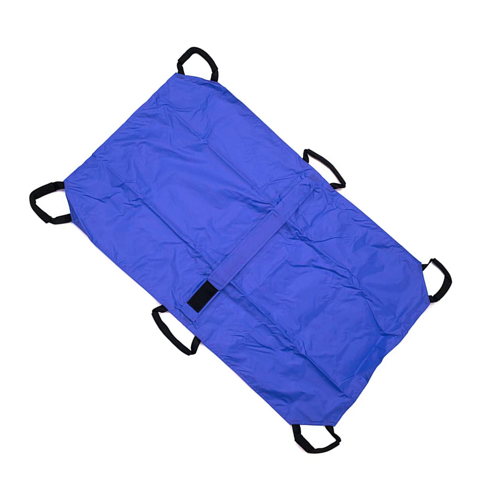 

Носилки для домашних животных с защитой от укусов, грузоподъемность 132,27 фунта, 47*29 дюймов, складные, с 6 ручками, ремень безопасности для травмированных, инвалидов синий