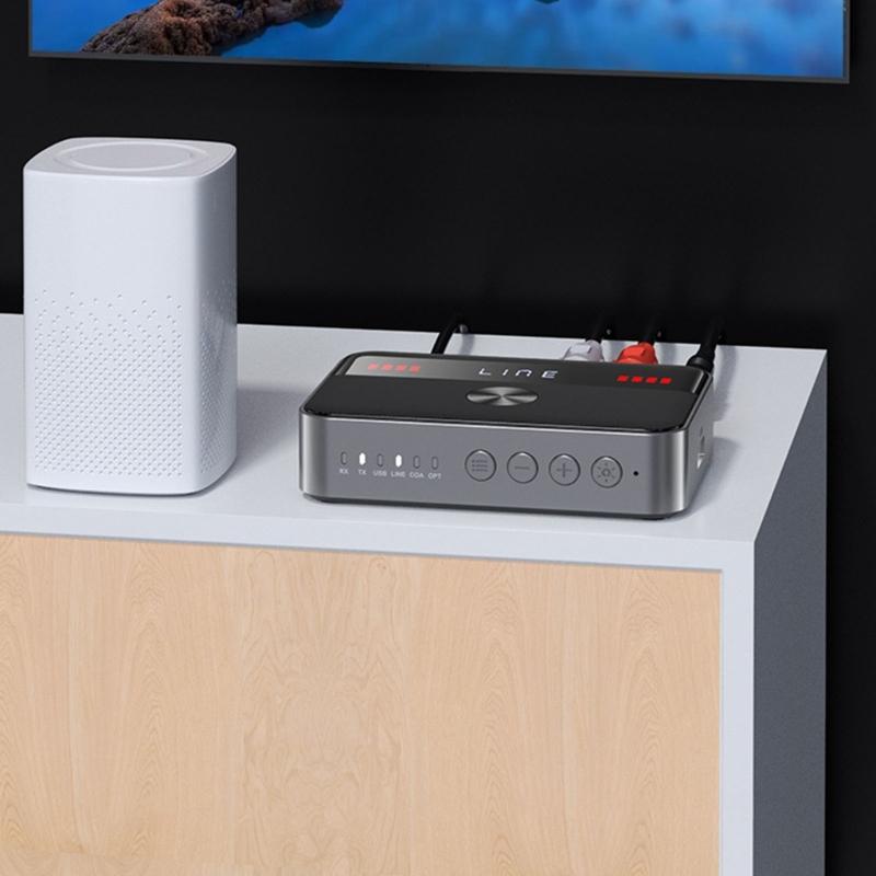 Bluetooth-compatible Adapter with 5.3 Chip, Display, Long Battery Music Receiver for Devices