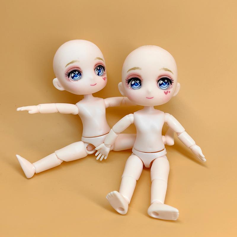 

13см BJD кукла: 4-дюймовое пустое тело, макияж лица и аксессуары для игры в переодевание, 9,5 см живая рука Size according to picture