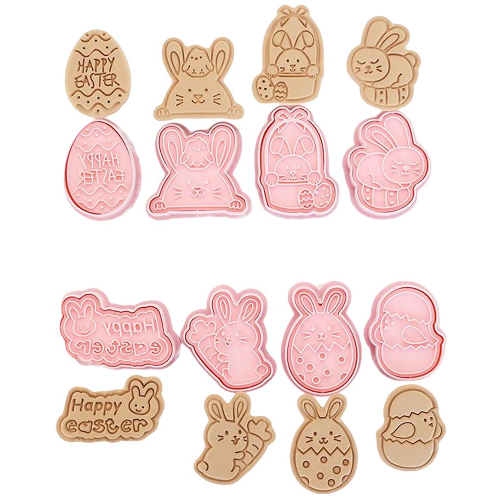 8Pcs/Set Easter Biscuits Stencils Anti-rust Minimalist Biscuits Template For Home Cooking Tool
