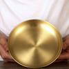 Buddhism Polishing Copper Bowl Tribute Fruit Dish Auspicious 17.5 CM Plate Tibetan Eatables Tray Altars Desktop Home Decorative