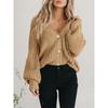 Women S Thick Knit Open Front Cardigan Long Sleeve Button Loose Short Coat