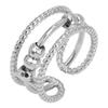 Finger Ring Rotating Bead Relieve Anxiety Opening Adjust Silver Plating Jewelry Rings