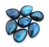 Natural Blue Flash Labradorite Pear Shape Cabochon Gemstone AAA Quality All Sizes