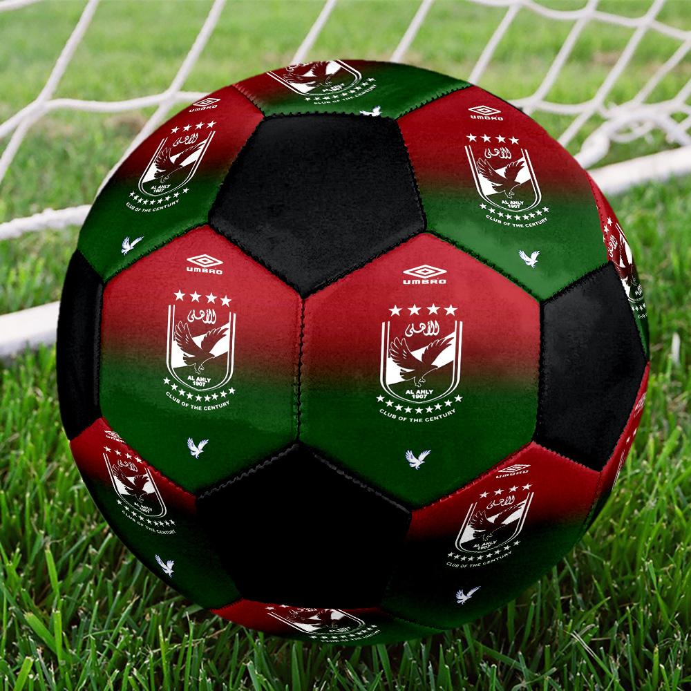 Al Ahly Indoor Soccer Ball Colorful All Ages Size 5 Machine Stitched PVC Competition Ready Durable High-Bounce