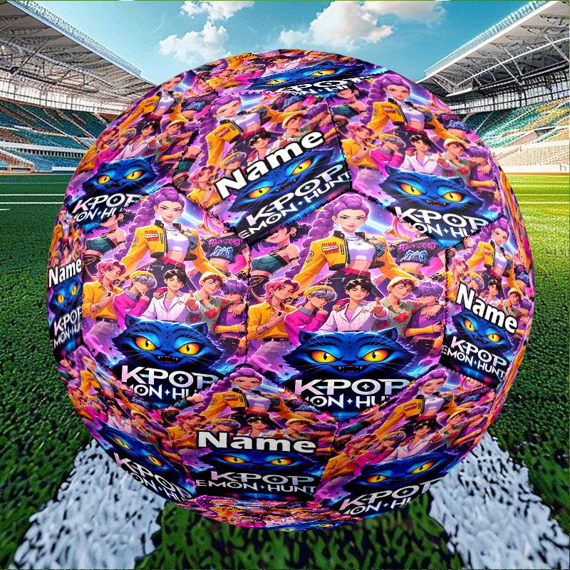 Custom Name Personalized KPop Demon Hunters-A Print Size 5 Soccer Ball Training & Match Football, for Team, Kicking, Gift for Football Enthusiasts