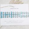 Handmade Elegant Ice Blue Cat Eye Buccellati Gilded Wearable Nail Tips and Finished Stickers.