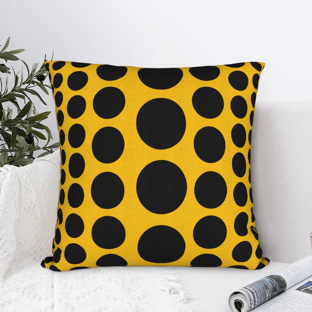 Yayoi Kusama Art Square Pillow Case Polka Aesthetic Cushion Cover Vintage Zippered Decorative Throw Pillow Case Cover for Seat