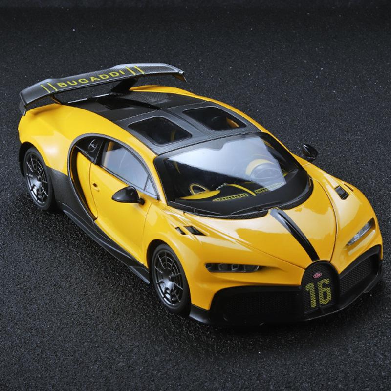 1/18 Bugatti Chiron PUR SPORT Alloy Sports Model Diecasts Metal Racing Super Car Model Simulation Sound and Light Kids Toys Gift