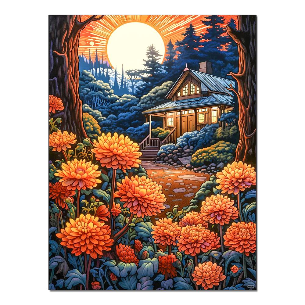 Landscape Sunset Diamond Painting Complete Kit DIY Mosaic Embroidery Hobby Handicraft Painting for Home Wall Decoration