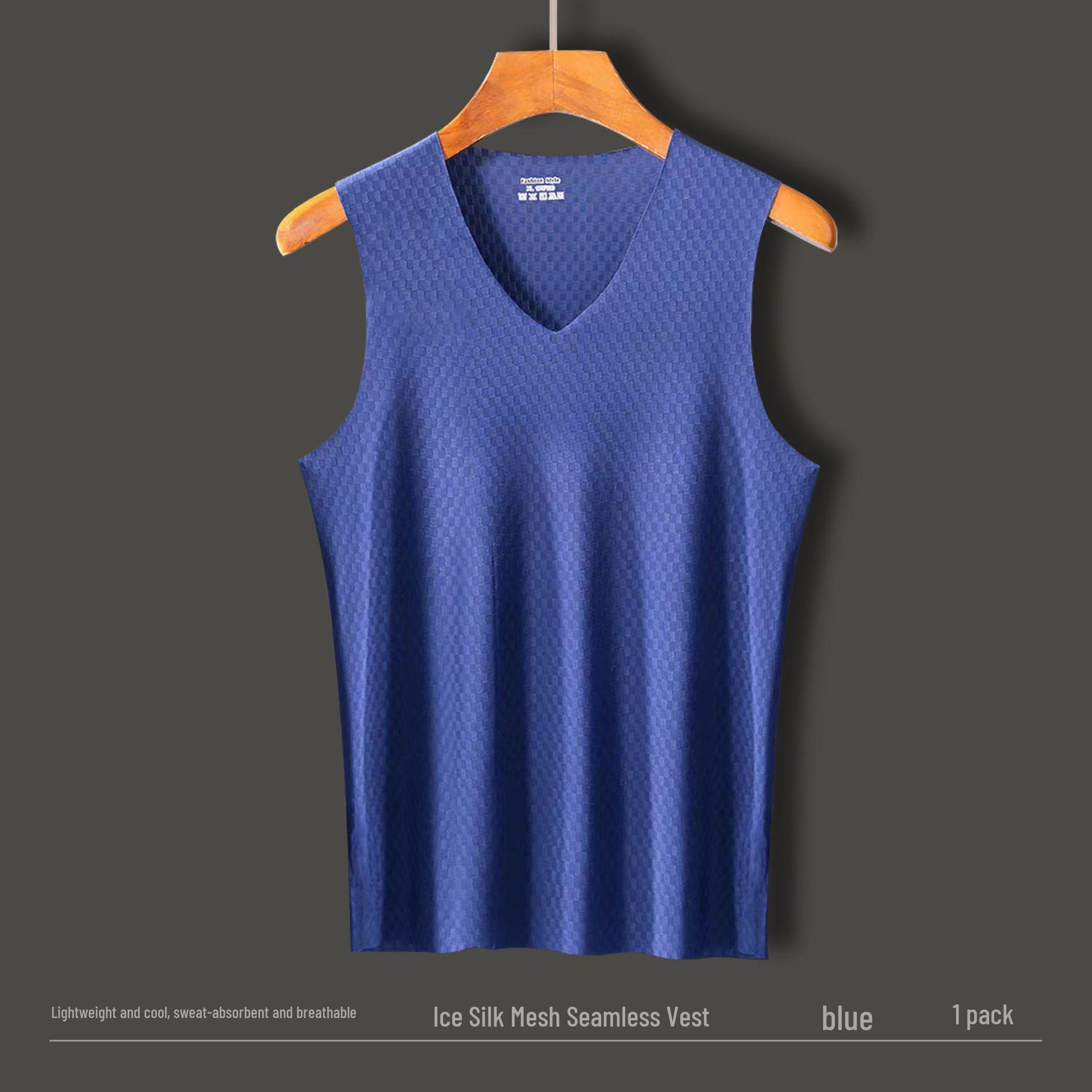 

Мужская клетчатая спортивная майка без рукавов из ледяного шелка, быстросохнущая 5XL [185-205 lbs]