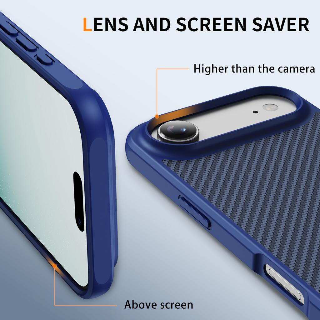 For iPhone Air Case Carbon Fiber Texture PC+TPU Phone Cover Compatible with MagSafe