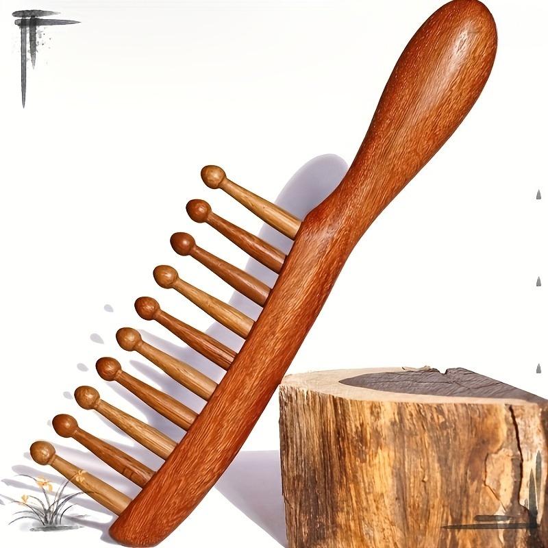 [Wooden Hair Comb] Wooden Wide-Tooth Hair Comb | Scalp Massaging & Detangling, Healthy Hair Care with Smooth Polished Finish, Minimalist Design