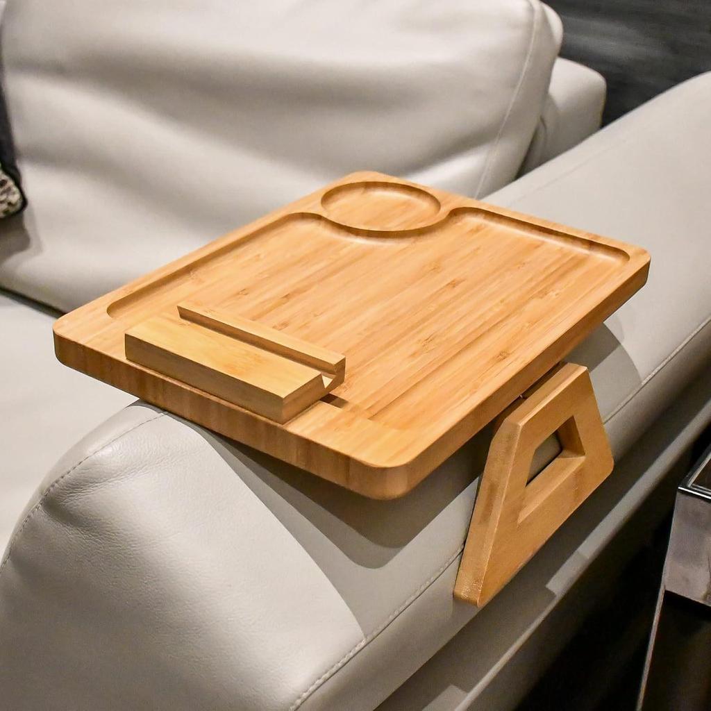 Portable Wooden Tray Table for Sofas: Ideal for Dining, Aromatherapy, and Storage