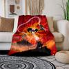 1pc Dragon Vs Wizard: A Battle of Elements Cartoon Blanket,Portable Throw for Travel & Camping, All Season Cozy Blanket,Ideal Gift
