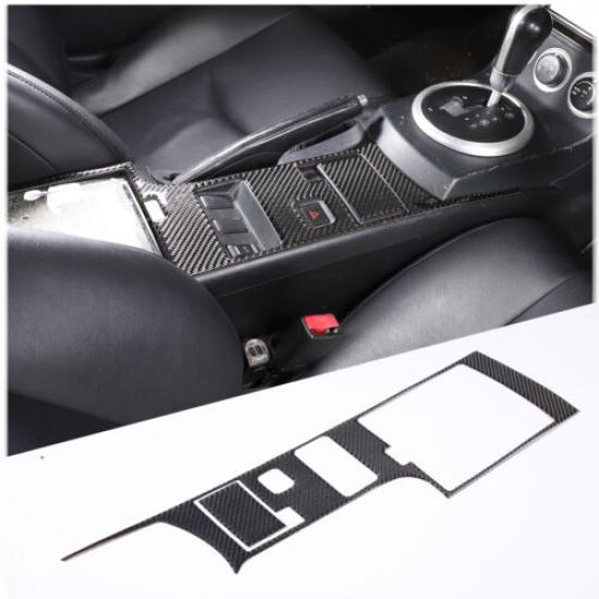 Carbon Fiber Center Console Storage Panel Trim Sticker For Nissan 350Z 2003-2006