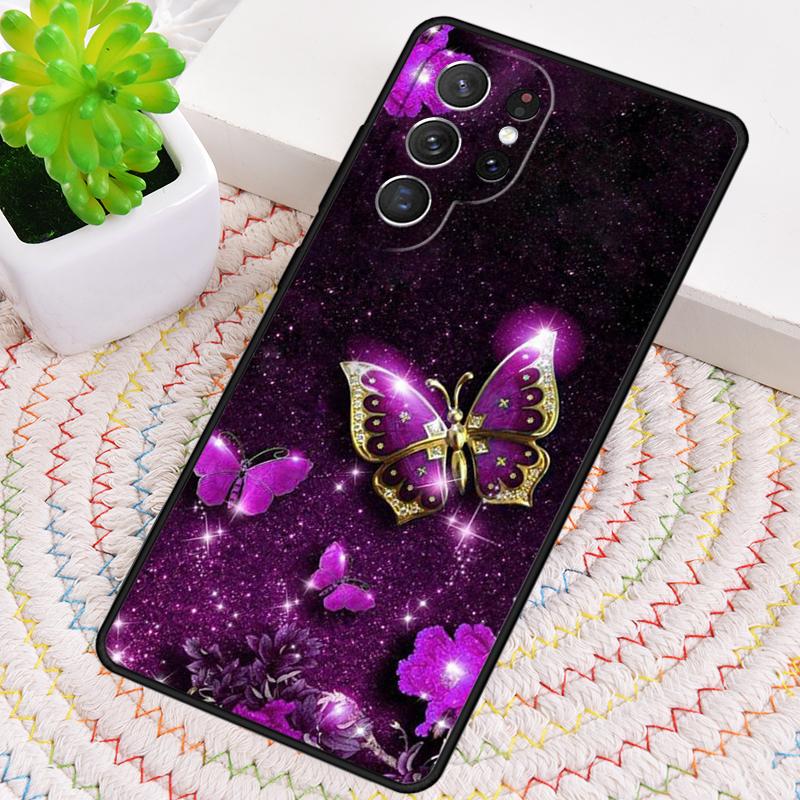 

PRETTY NEON SPARKLY BUTTERFLIES Phone Case For Samsung Galaxy note 10 pro S26 S25 S24 S23 S22 Ultra Plus S21 FE S20 Cover Galaxy S21 FE 5G