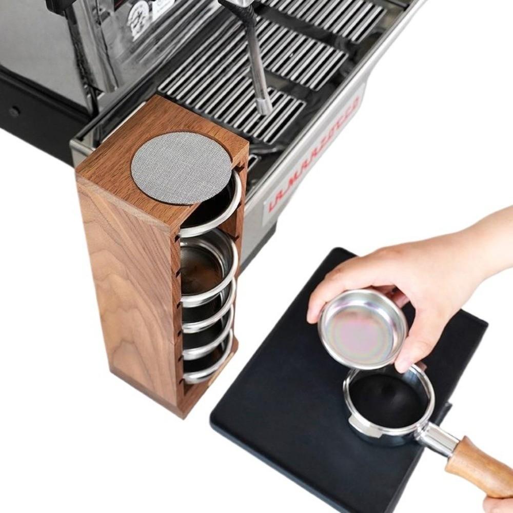 Wooden Coffee Bowl Filter Storage Rack Walnut Barista Tools  Cafe Supplies