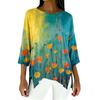 Women's 3/4 Sleeve Shirts Graphic Tees Shirts Casual Basic Tops Pullovers