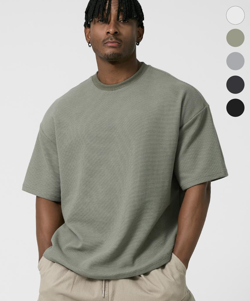 DRIX Relax Waffle Oversized Half Sleeve_5Color