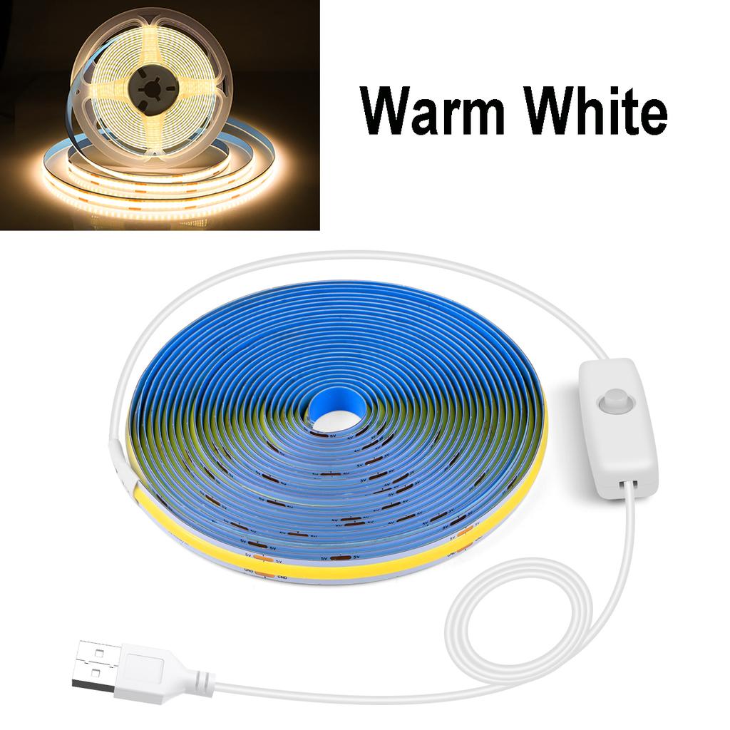 Push Button Switch Control USB LED Strips Lamp 1m 2m 3m 4m 5m TV Backgrount Lighting Luz COB LED Light for Home Room Decoration