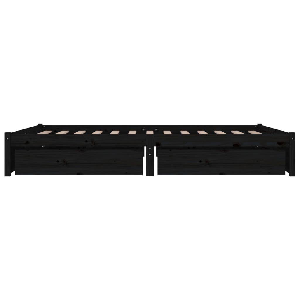 Buy Bed Frame with Drawers Black 180x200 cm 6FT Super King at