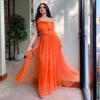 2025 new women's clothing swinging sexy long dress shawl two-piece banquet evening dress