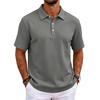 Polo tinta unita classica vestibilità slim manica corta top con colletto casual da lavoro abbottonatura tessuto confortevole per uomo e donna