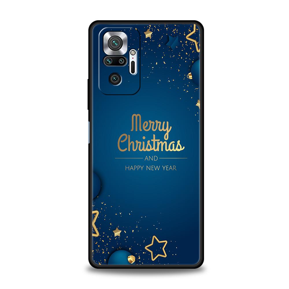 Winter Merry Christmas Phone Case For Redmi Note 10 11 Pro K40 Gaming 11T 9T 7 8 8T 9 8A 9A 9C 9S Pro Soft Shockproof TPU Shell