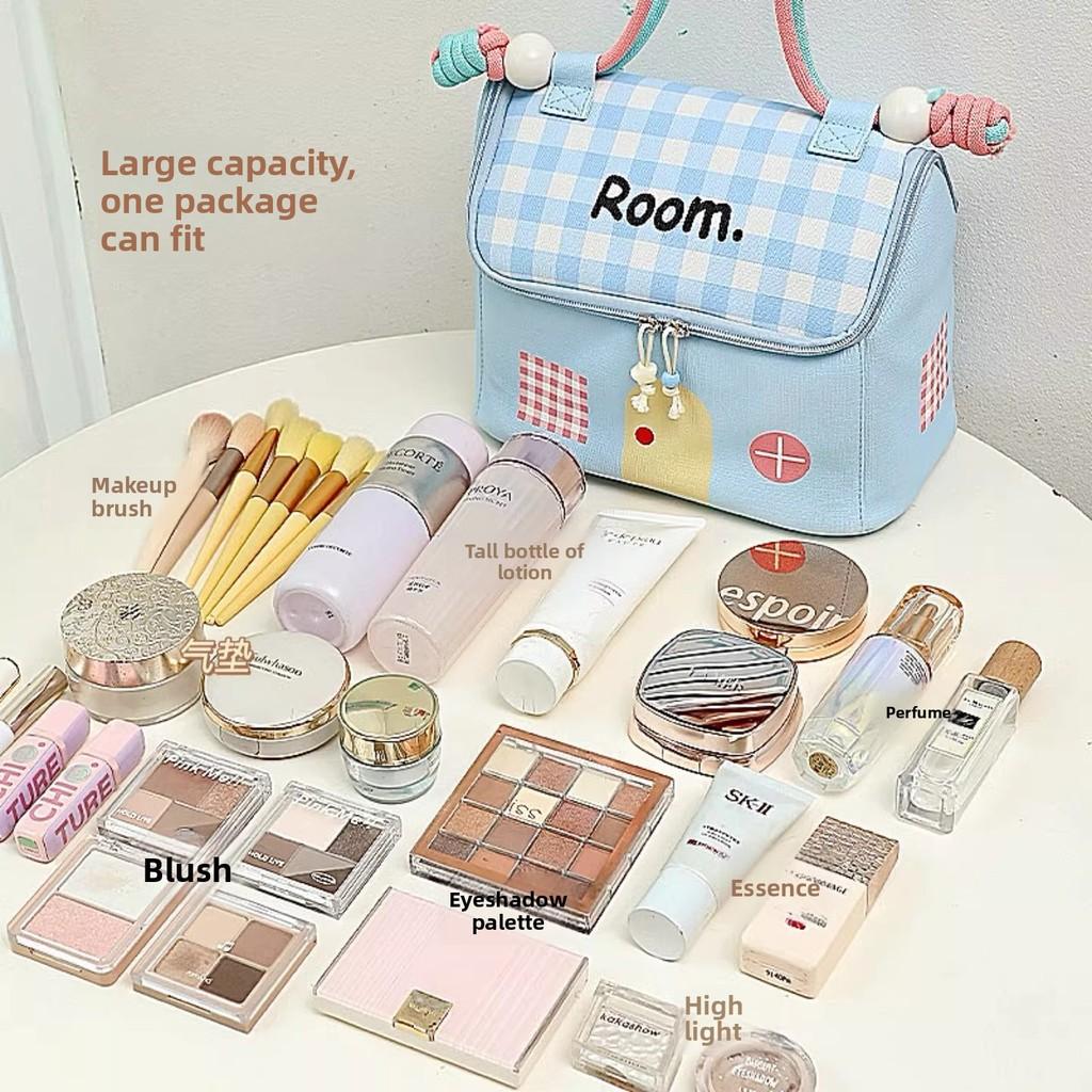 Cartoon House Makeup Bag With Breathable Material For Girls Travel And Storage