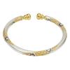 Gold Enamel & Sterling Silver Blooming Flowers Gourd Bangle - Versatile Gift for Girlfriend