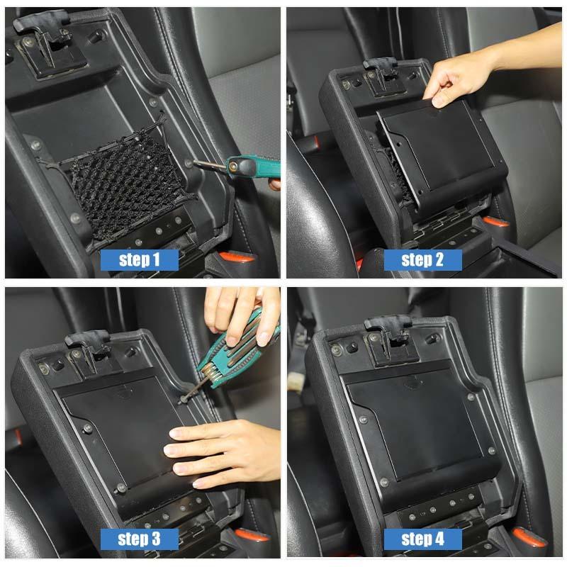 Car Armrest Storage Box Organizer ABS Plastic Container For Jeep Grand Cherokee 2007-2010 Interior Stowing Tidying Accessories