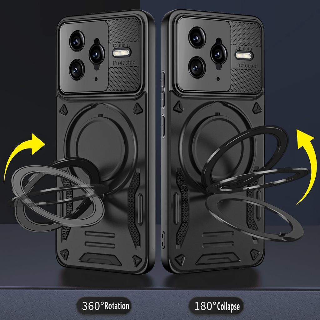 Phone Case for Xiaomi Poco F7 Ultra 5G/Redmi K80 Pro 5G Magnetic Case Shockproof TPU + PC Phone Back Cover with Kickstand