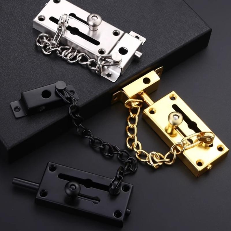 Corrosions Resistant Stainless Steel Door Security Latches Chain Durability Chain Latches For Indoor Outdoor Use