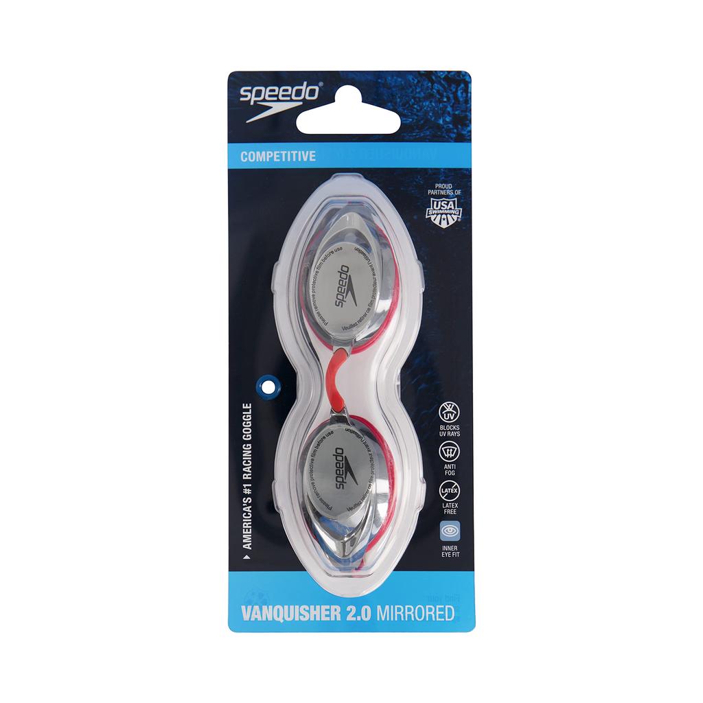Speedo Vanquisher Mirrored Swimming Red 2.0 Goggles,