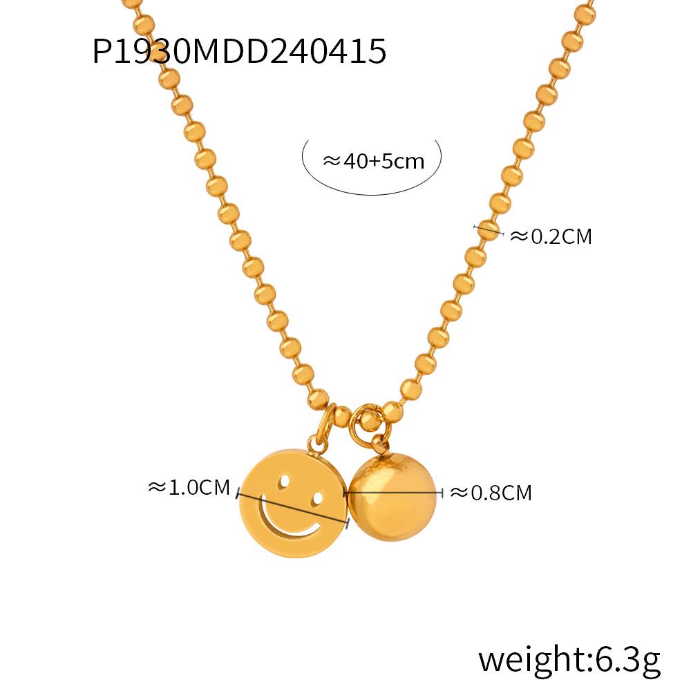 French Butterfly Design Gold-Plated Titanium Necklace for Women