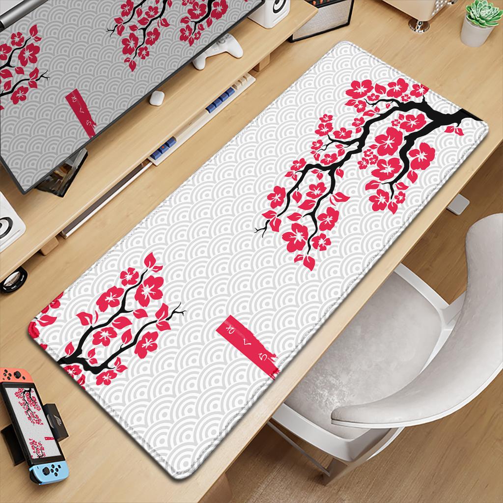 1pc Hd Print Sakura Mouse Pad Xxl Gaming Keyboard Deskmat NonSlip Office Carpet Laptop Kawaii Japanese Cherry Blossom Mousepad