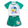 Kids' Baby Shark Summer Set 2024: Pure Cotton Cartoon T-Shirt & Shorts, Two-Piece Set