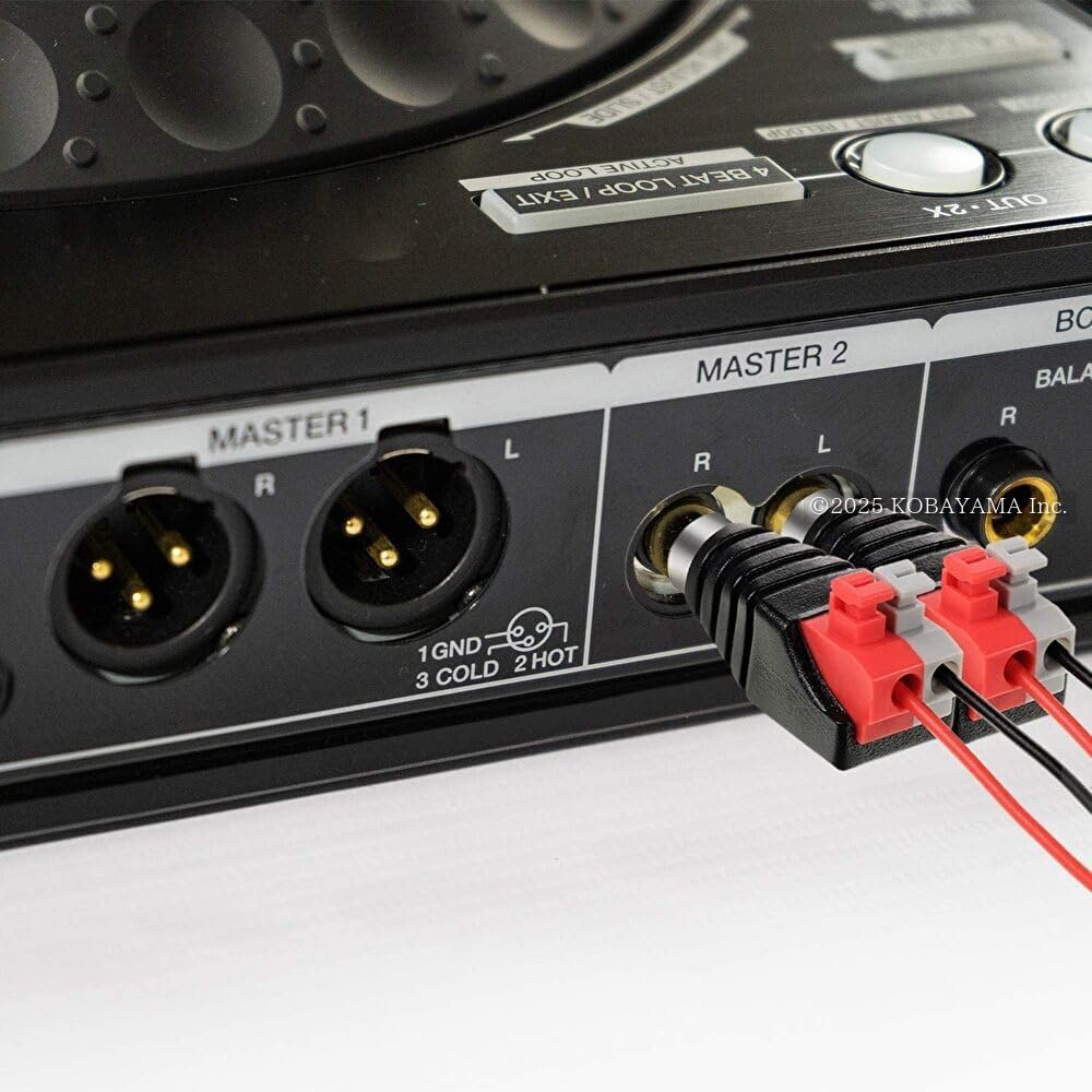 Haokiang Lautsprecher Phono Cinch Stecker auf 2 Schraubklemmenleiste Audio Video Federdruck Typ Balun Anschlussadapter (2er-Pack)
