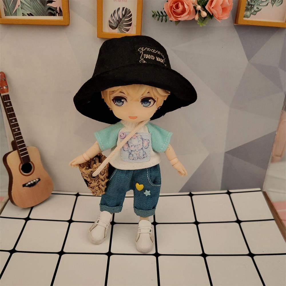 For 1/12 Bjd Fashion Cloth Striped Ear Hat Doll Clothes Accessories Doll Knitted Hat 1/12bjd Hat