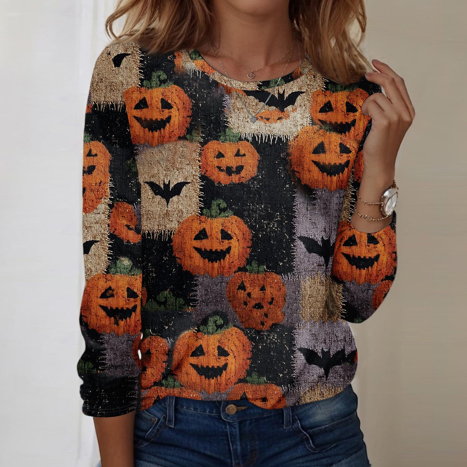 

Рубашки с длинным рукавом для женщин, милые футболки с графическим принтом, блузки, повседневные базовые топы больших размеров, пуловеры M