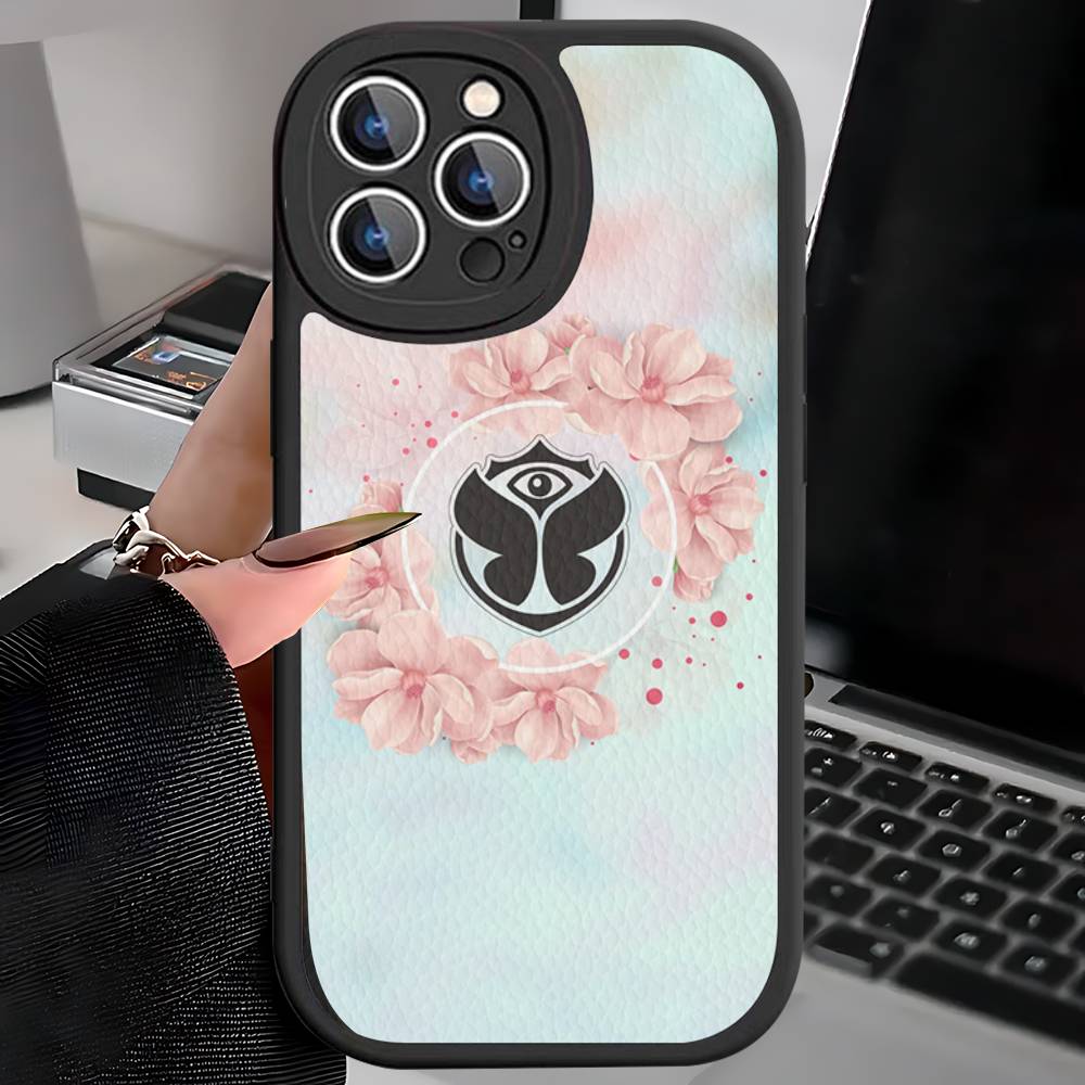

T-tomorrowland Logo Phone Cover For iPhone 11 12 13 14 15 16 Pro Max Mini Plus Soft Leather Case iPhone 16 pro