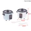 1Pcs Mini White Blue Plastic Rice Cooker With Rice Spoon 1:12 Cooking Kitchenware Model Decorative Accessories