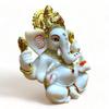 Handmade Marble Dust Lord Ganesha 4.5 Inch for Diwali God Idol Art Figurine for Home Car Dashboard Ganpati Ganesh Murti Temple Pooja Decorative