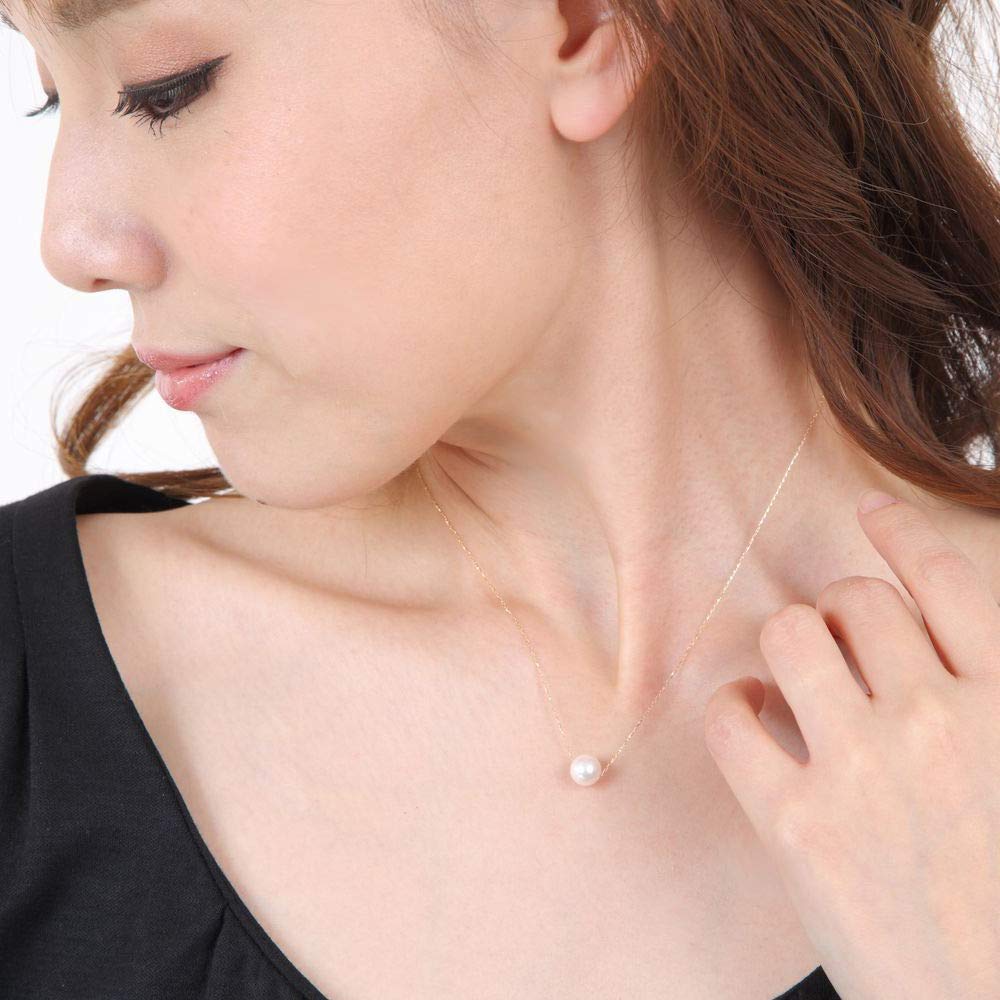 PLUSTER Naszyjnik z prawdziwych pereł K18YG Przez szyję Koraliki w kształcie kwiatów Wyprodukowano w Uwajima Akoya Prawdziwa perła Pojedyncza 7mm Pudełko Popularny prezent urodzinowy Biżuteria na co dzień