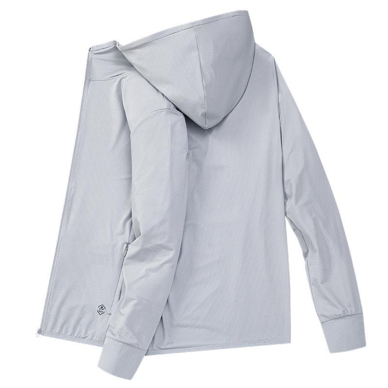 Outdoor sunscreen clothing men's and women's hooded ice silk light and thin breathable ice-feeling bundle dry UV-proof summer jacket