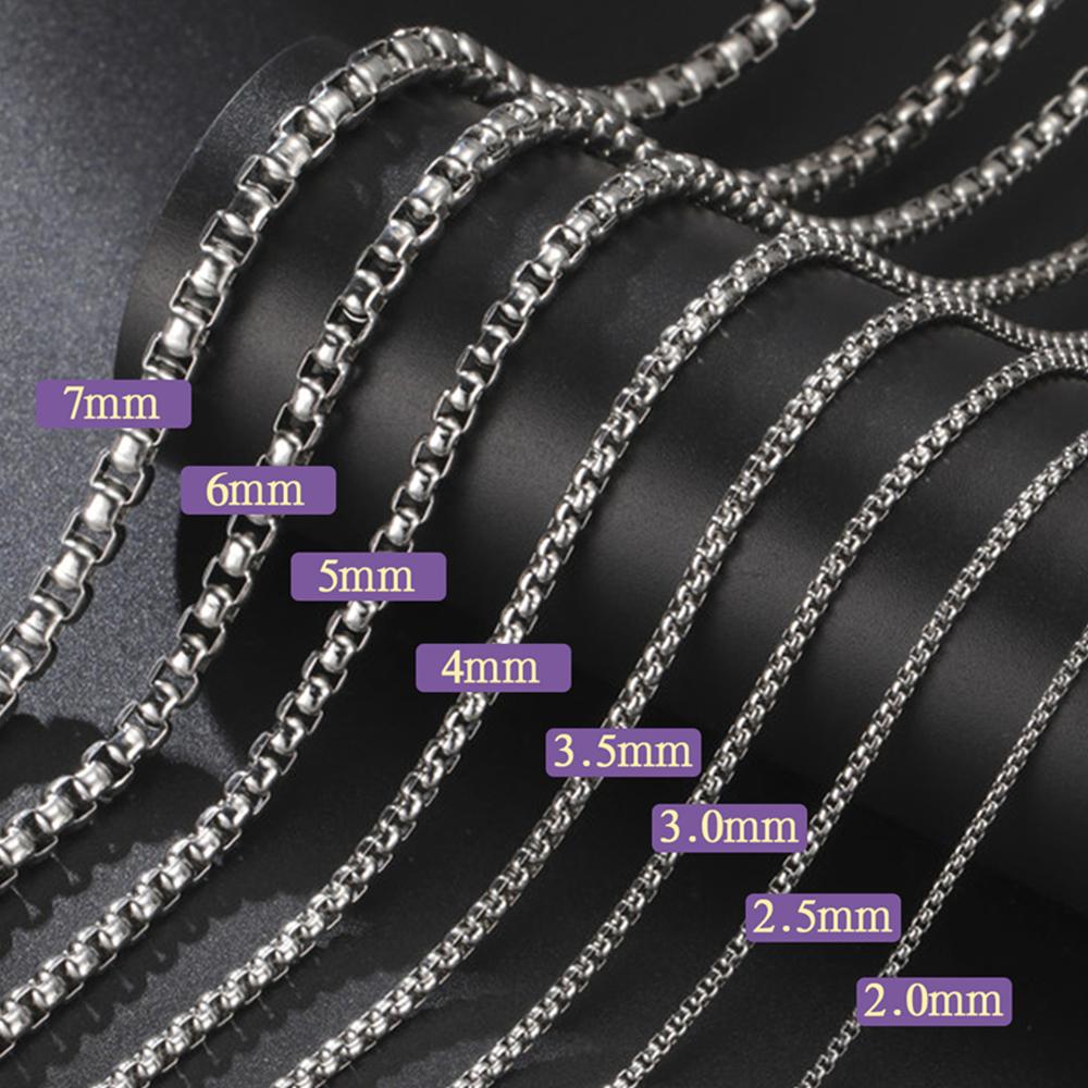 

10 pcs 45/50/55/60cm Box Chain Necklaces for Men Basic Chain 2-4mm Chains 20/24 Inch Steel Color Jewelry Boys Gifts Wholesale 2mm&45cm