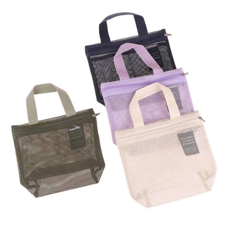 Mesh Makeup Toiletry Storage Bags Handbags Portable Travel Washing Body Shower Tools Organizer Hanging Cosmetic Organizer Pouch