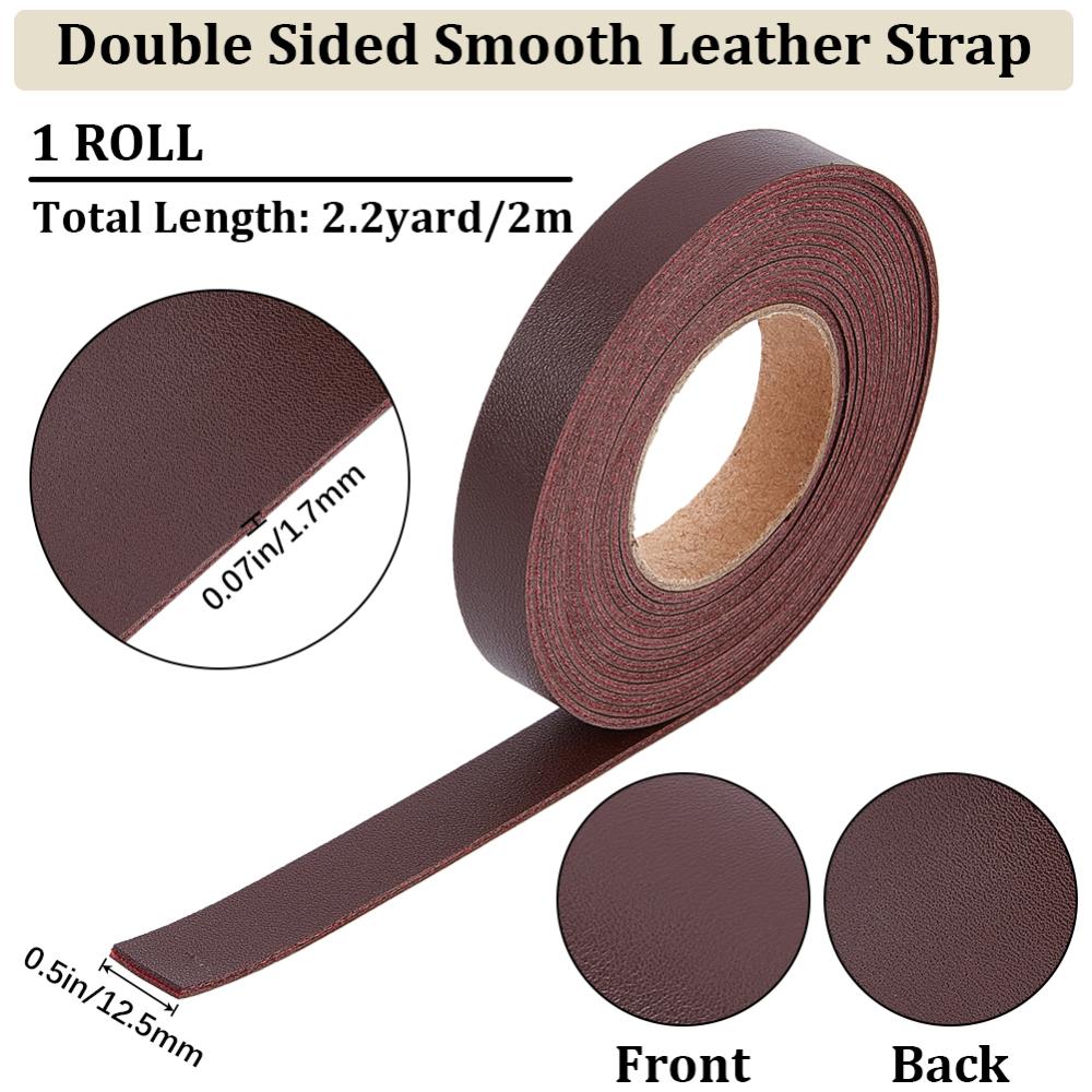 196 palců Měkké kožené řemínky 3/4 palce široké Hnědý kožený řemínek Pás Plnozrnná kožená šňůra Obal pro DIY řemeslné projekty