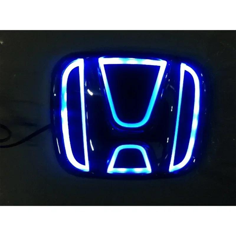 

5D LED Car Rear Emblem Light Badge Sticker for Honda Logo Compatible with Civic Accord Odyssey Pilot CRV XRV City Auto Decals 9.0cm X 7.5cm синий